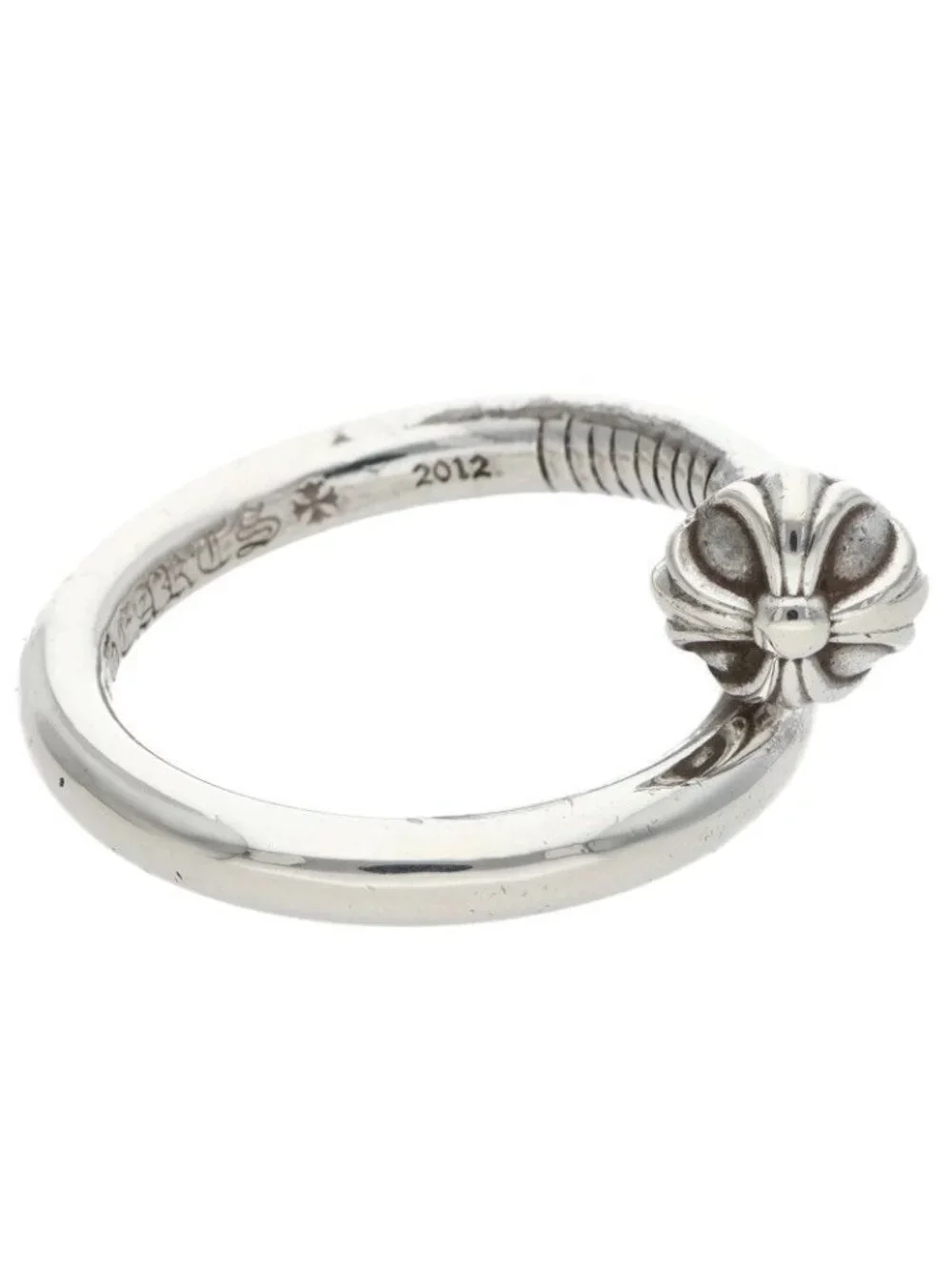 Chrome Hearts Nail Crsball Cross Ball Silver Ring